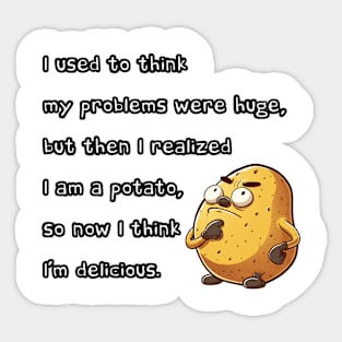 Delicious Pondering Potato Sticker